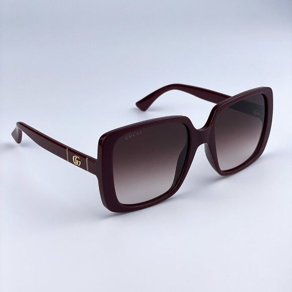 NEW GUCCI GG0632S 003 Burgundy Red Gradient Square Oversized Women Sunglasses - Picture 8 of 12